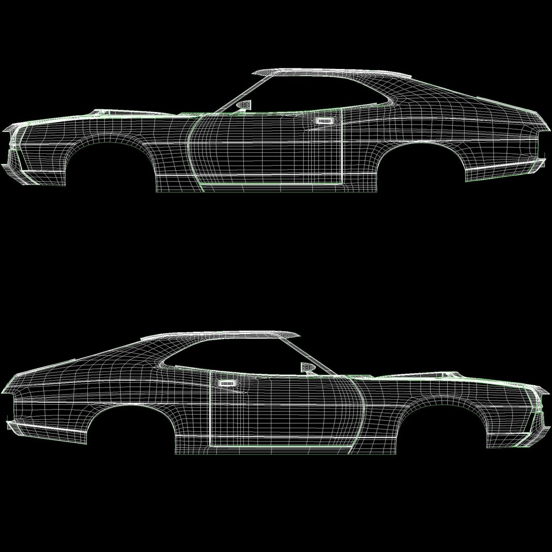 Ford Gran Torino Sport 3D Model – High Poly Game Asset, FBX, OBJ