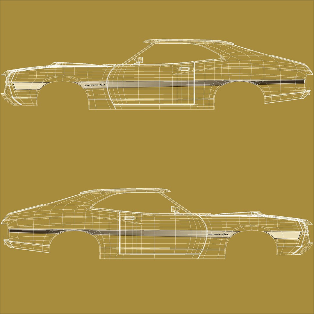 Ford Gran Torino Sport 3D Model – High Poly Game Asset, FBX, OBJ - View 17