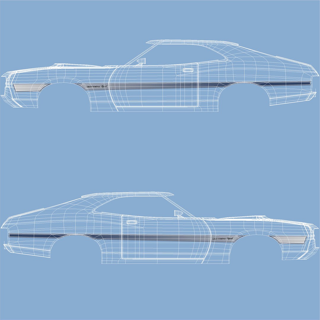 Ford Gran Torino Sport 3D Model – High Poly Game Asset, FBX, OBJ - View 18