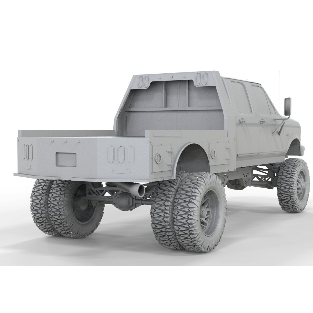 F250 1998 Lifted Truck 3D Model – PBR Textures, Game Ready, FBX