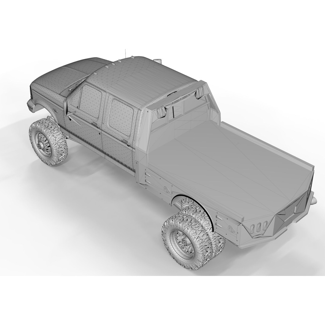 F250 1998 Lifted Truck 3D Model – PBR Textures, Game Ready, FBX - View 12