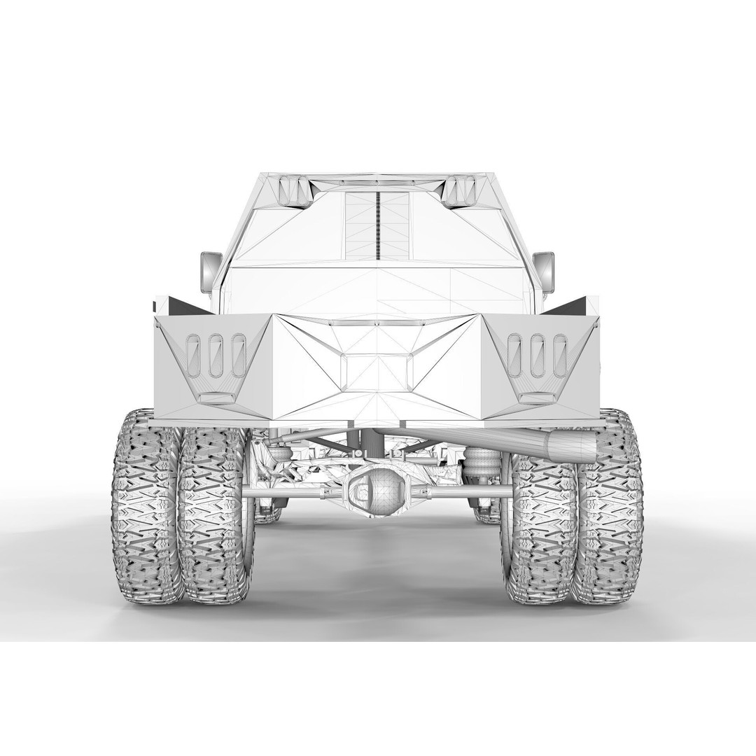 F250 1998 Lifted Truck 3D Model – PBR Textures, Game Ready, FBX - View 13