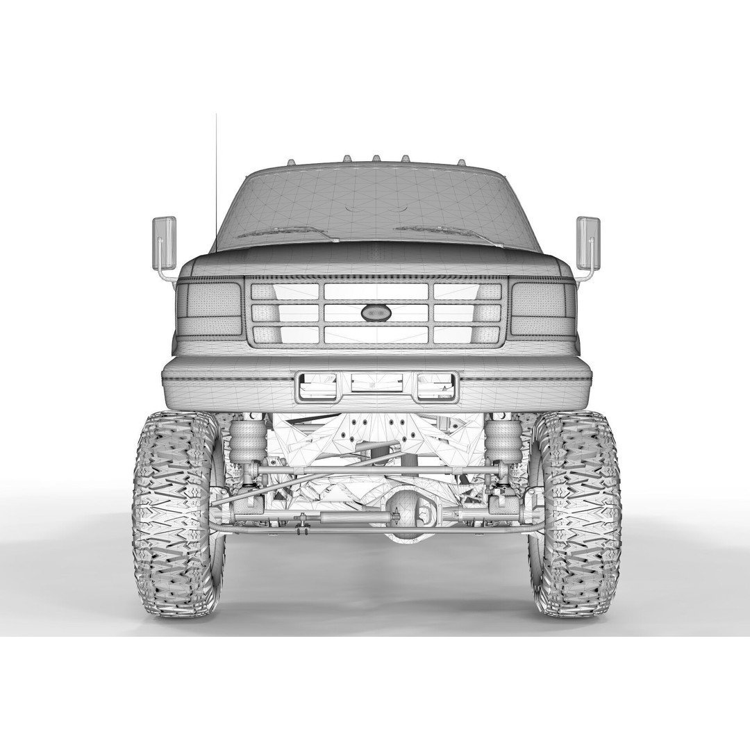 F250 1998 Lifted Truck 3D Model – PBR Textures, Game Ready, FBX - View 14