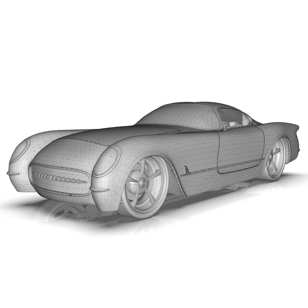 1953 Chevrolet Corvette 3D Model – High Poly Game Asset, PBR, Blender - View 12