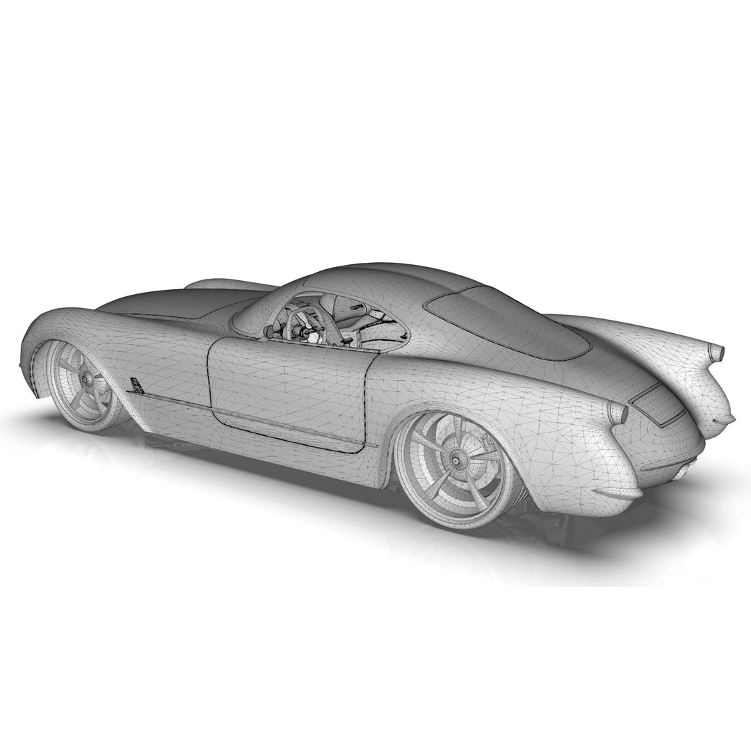 1953 Chevrolet Corvette 3D Model – High Poly Game Asset, PBR, Blender - View 13