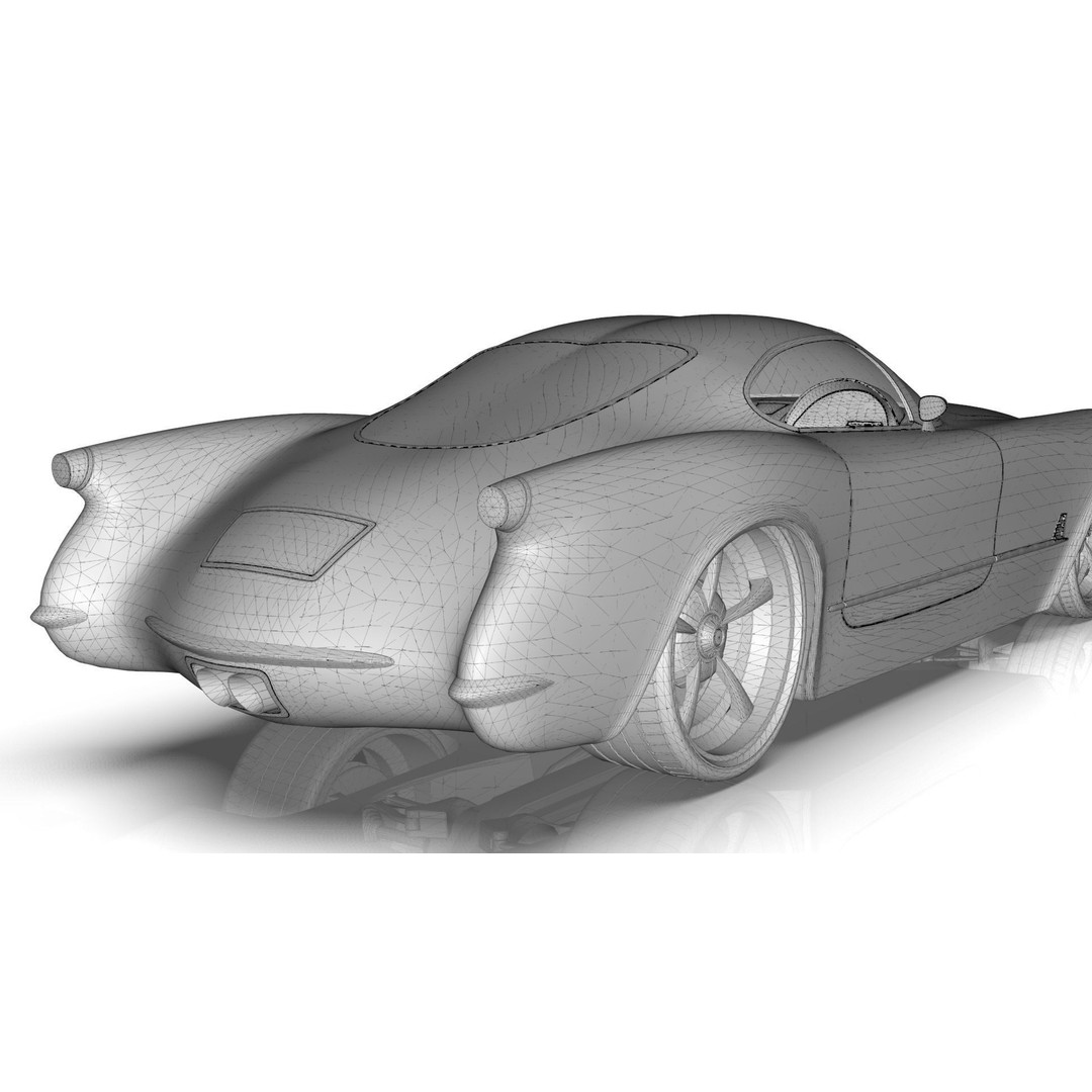 1953 Chevrolet Corvette 3D Model – High Poly Game Asset, PBR, Blender - View 16