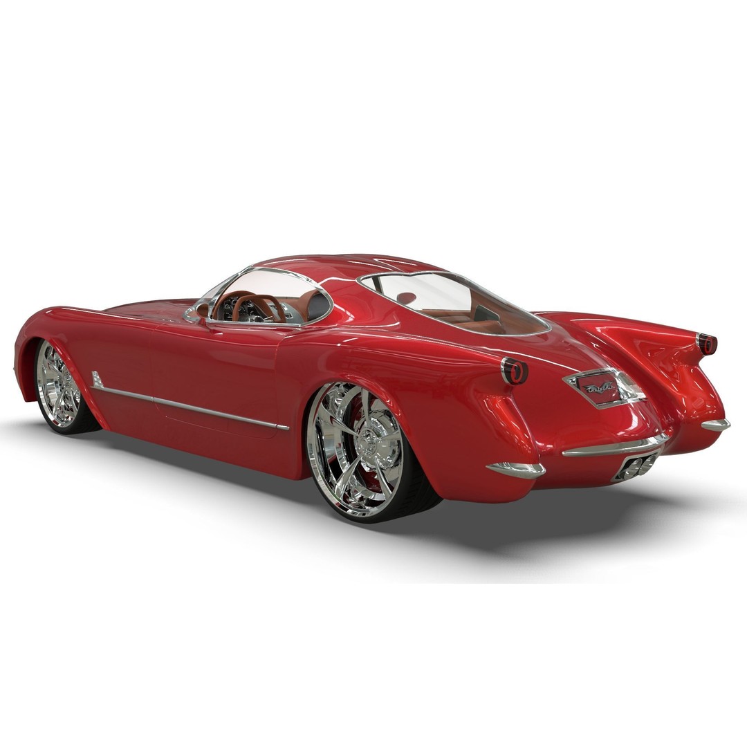 1953 Chevrolet Corvette 3D Model – High Poly Game Asset, PBR, Blender - View 4