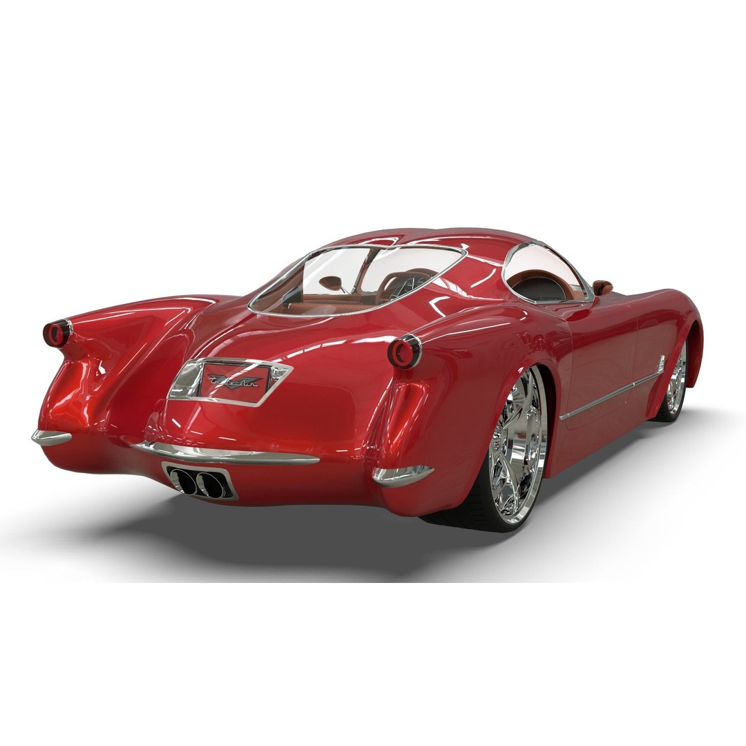 1953 Chevrolet Corvette 3D Model – High Poly Game Asset, PBR, Blender - View 5