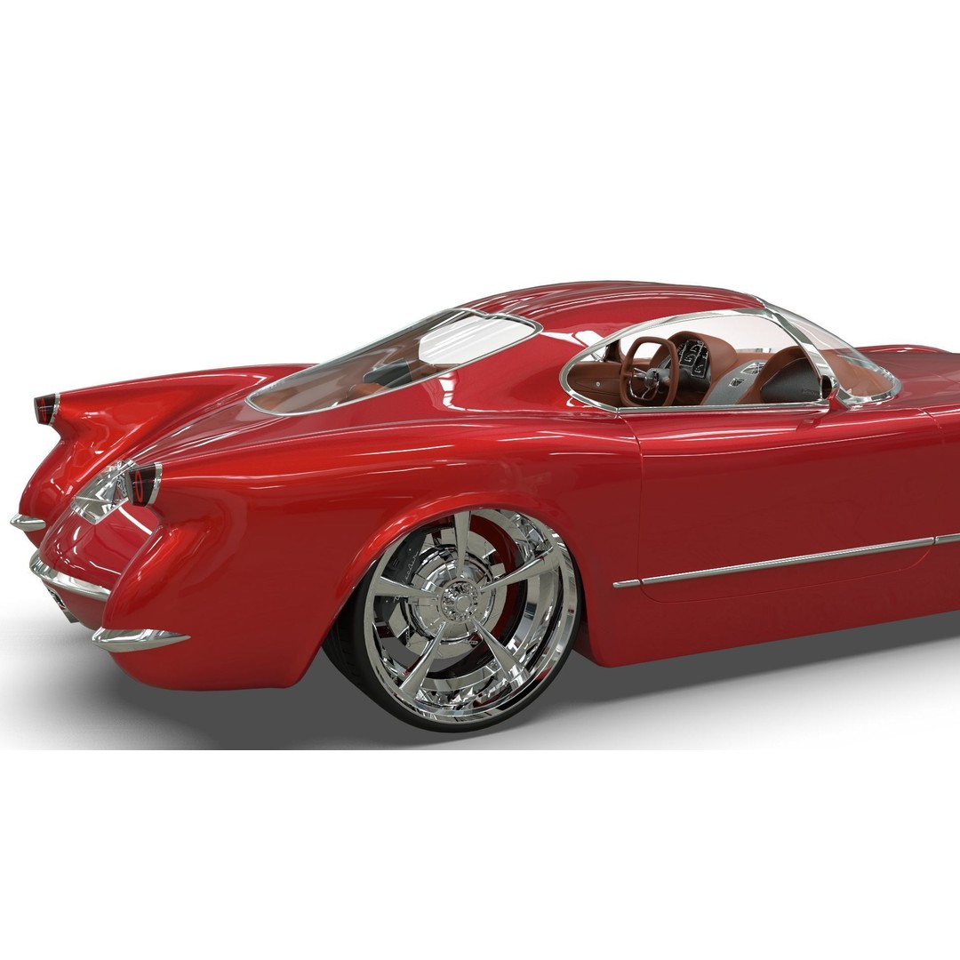 1953 Chevrolet Corvette 3D Model – High Poly Game Asset, PBR, Blender - View 6