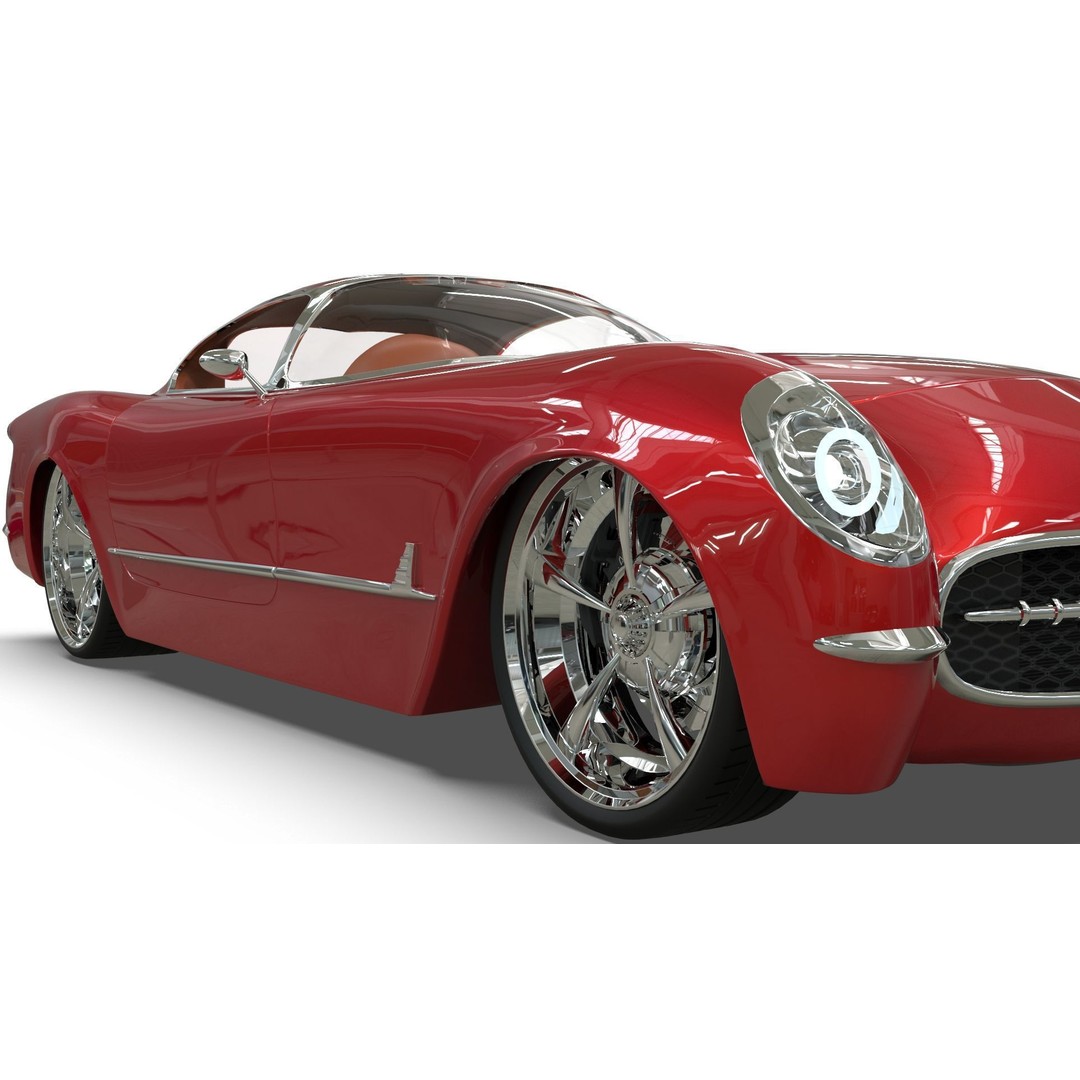 1953 Chevrolet Corvette 3D Model – High Poly Game Asset, PBR, Blender - View 7