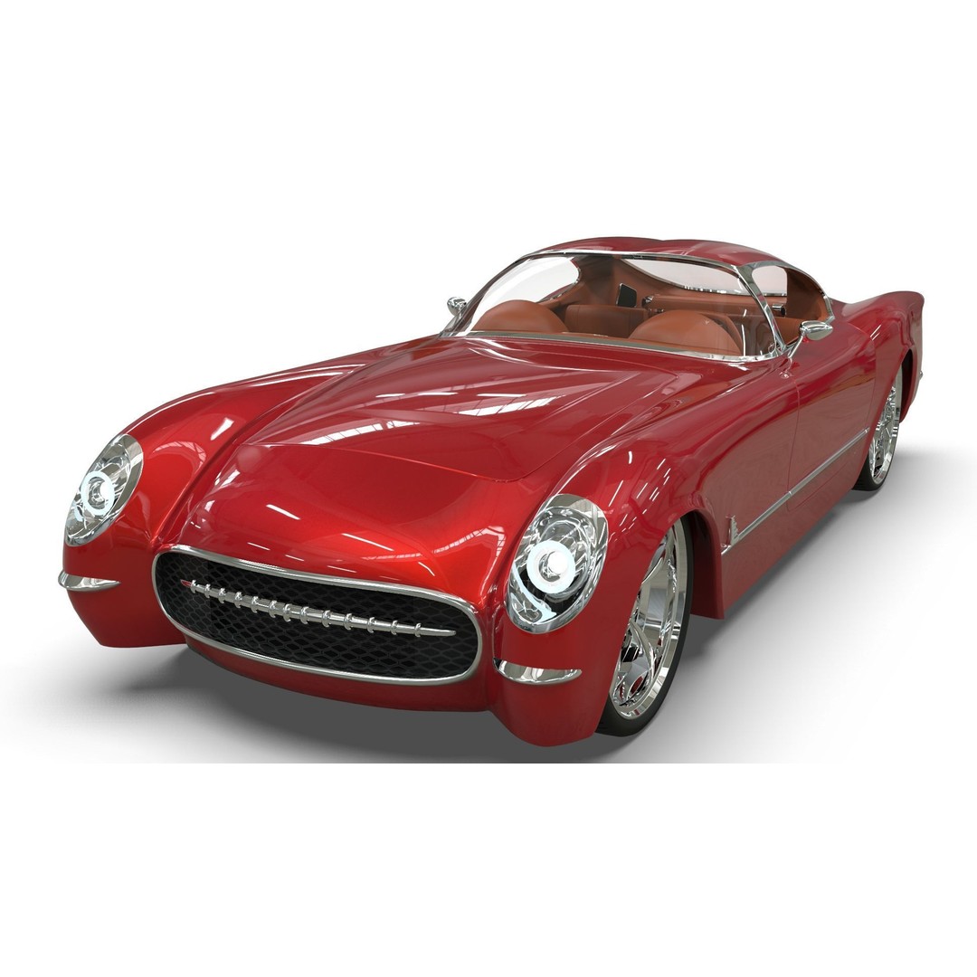 1953 Chevrolet Corvette 3D Model – High Poly Game Asset, PBR, Blender - View 8