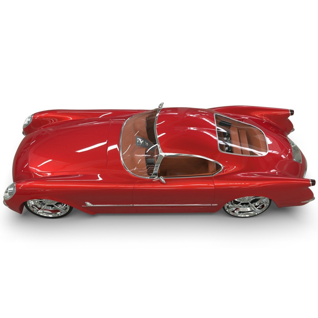 1953 Chevrolet Corvette 3D Model – High Poly Game Asset, PBR, Blender - View 9