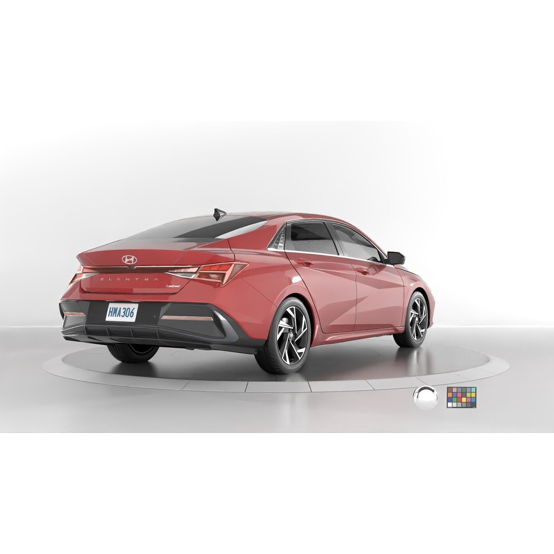 Hyundai Elantra 2024 3D Model – Detailed Game-Ready Asset, Vray & Redshift - View 12