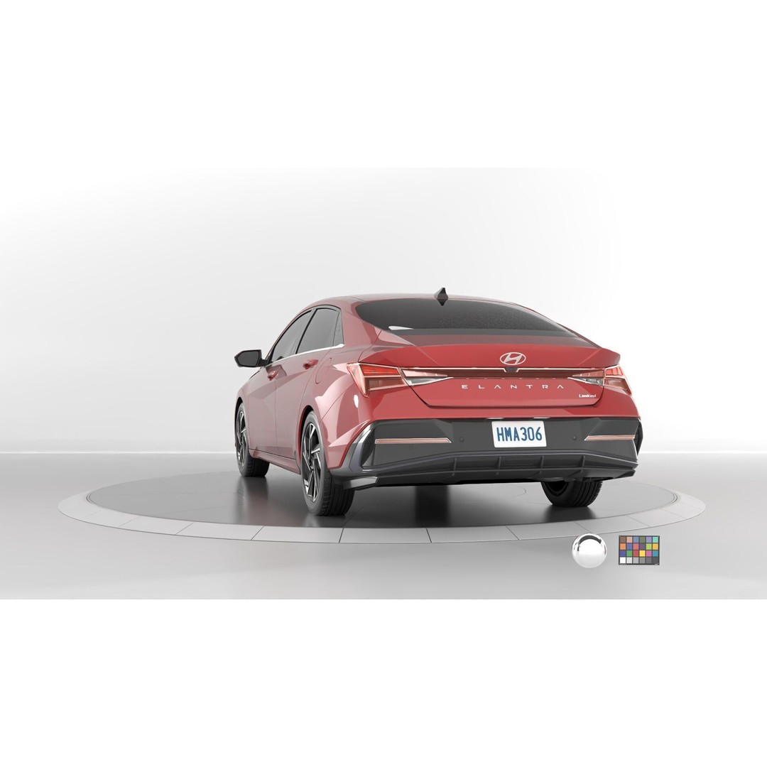 Hyundai Elantra 2024 3D Model – Detailed Game-Ready Asset, Vray & Redshift - View 13