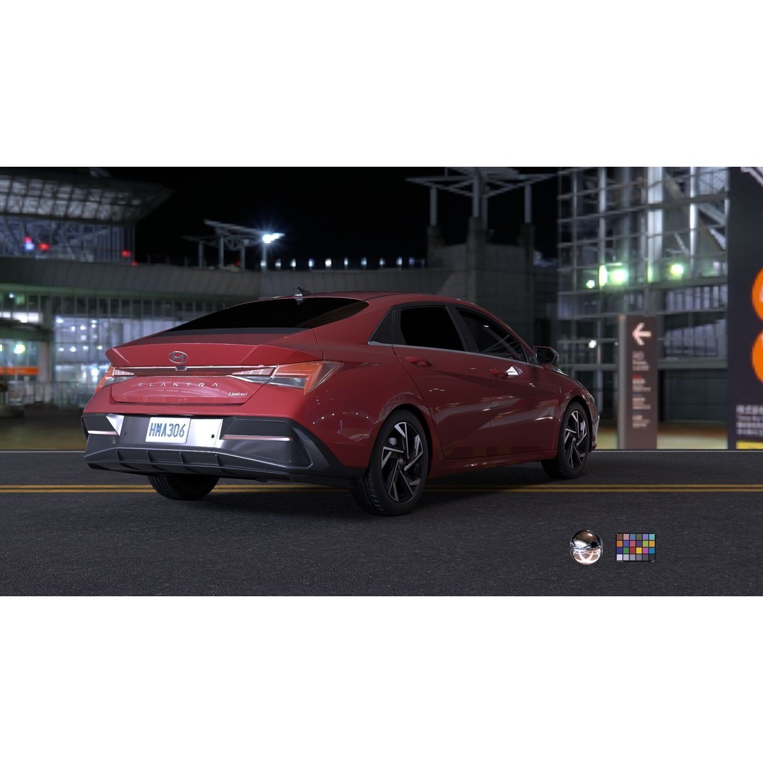 Hyundai Elantra 2024 3D Model – Detailed Game-Ready Asset, Vray & Redshift - View 17