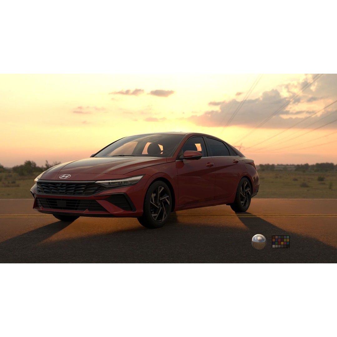 Hyundai Elantra 2024 3D Model – Detailed Game-Ready Asset, Vray & Redshift - View 18