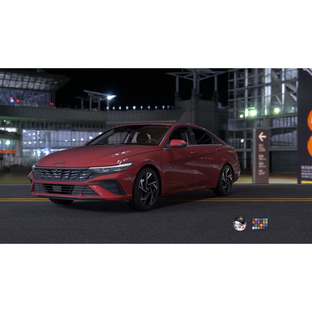 Hyundai Elantra 2024 3D Model – Detailed Game-Ready Asset, Vray & Redshift - View 19