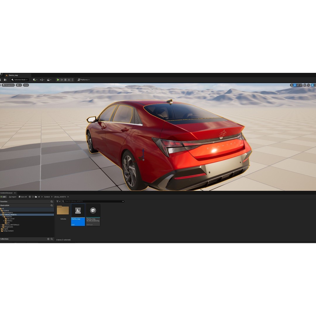 Hyundai Elantra 2024 3D Model – Detailed Game-Ready Asset, Vray & Redshift - View 21