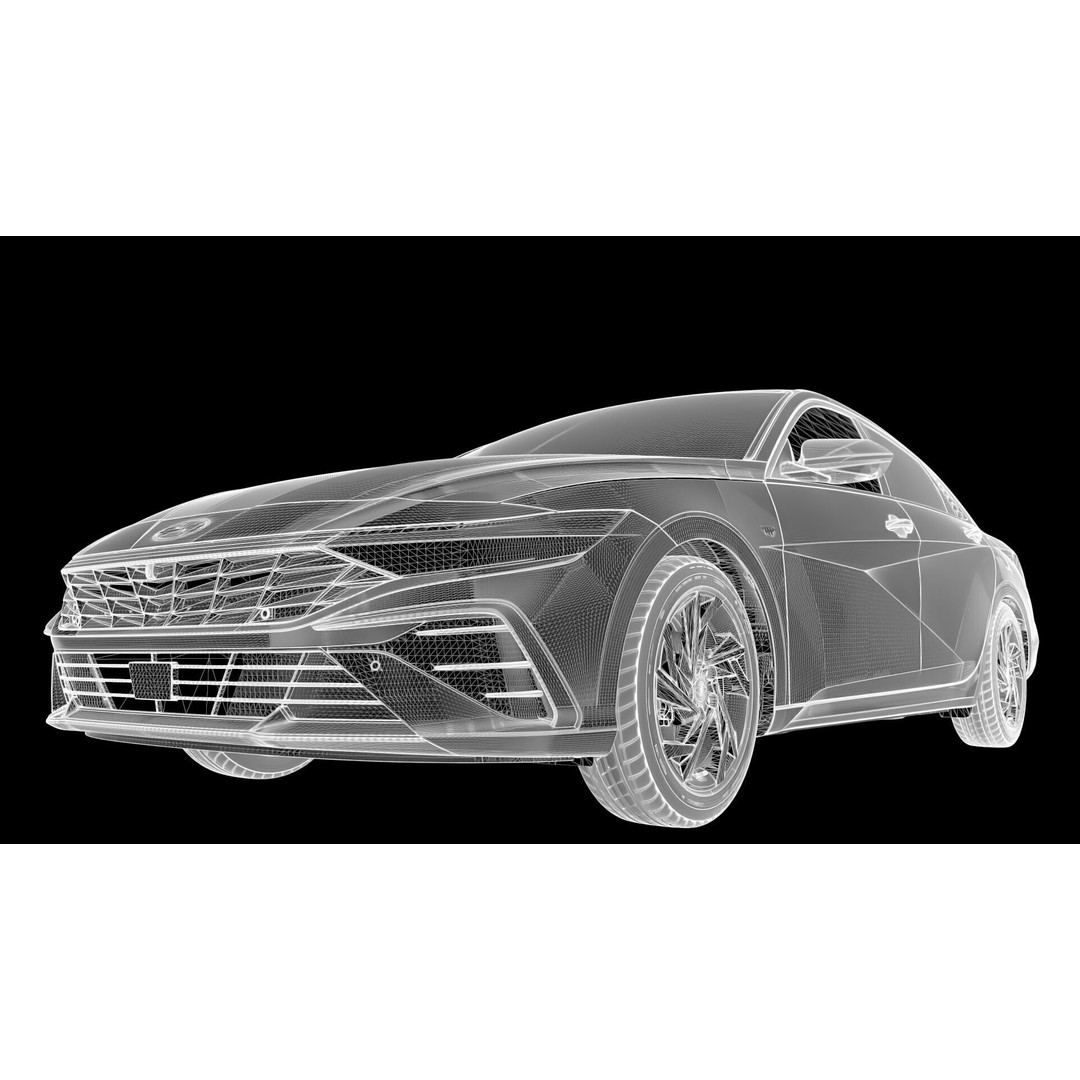 Hyundai Elantra 2024 3D Model – Detailed Game-Ready Asset, Vray & Redshift - View 24