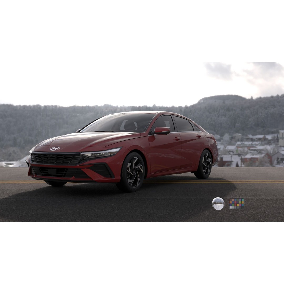 Hyundai Elantra 2024 3D Model – Detailed Game-Ready Asset, Vray & Redshift - View 4