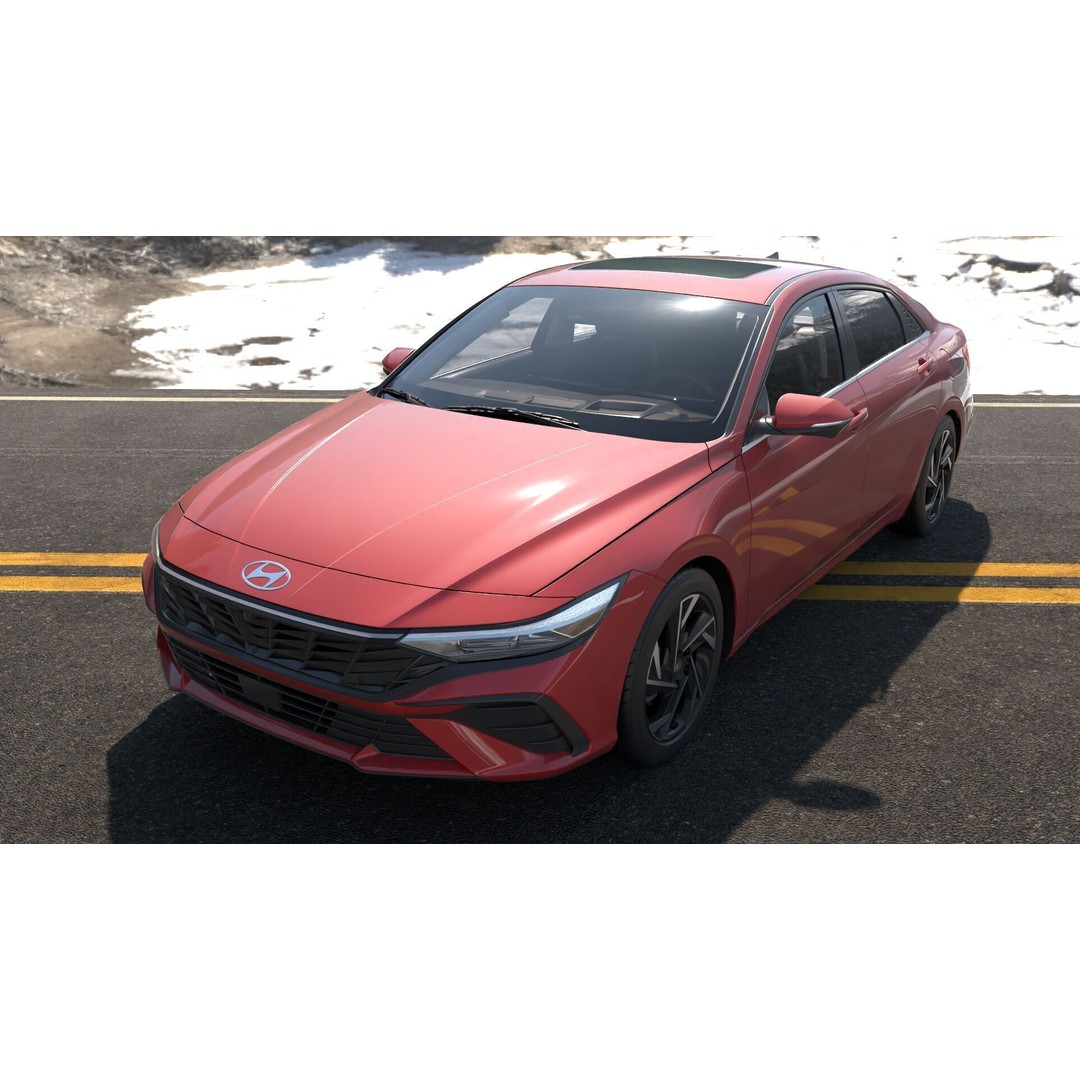 Hyundai Elantra 2024 3D Model – Detailed Game-Ready Asset, Vray & Redshift - View 5