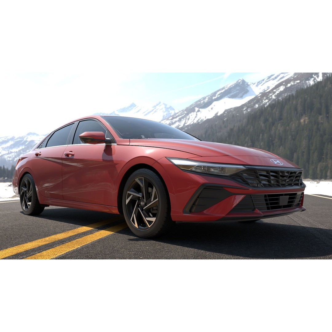 Hyundai Elantra 2024 3D Model – Detailed Game-Ready Asset, Vray & Redshift - View 6