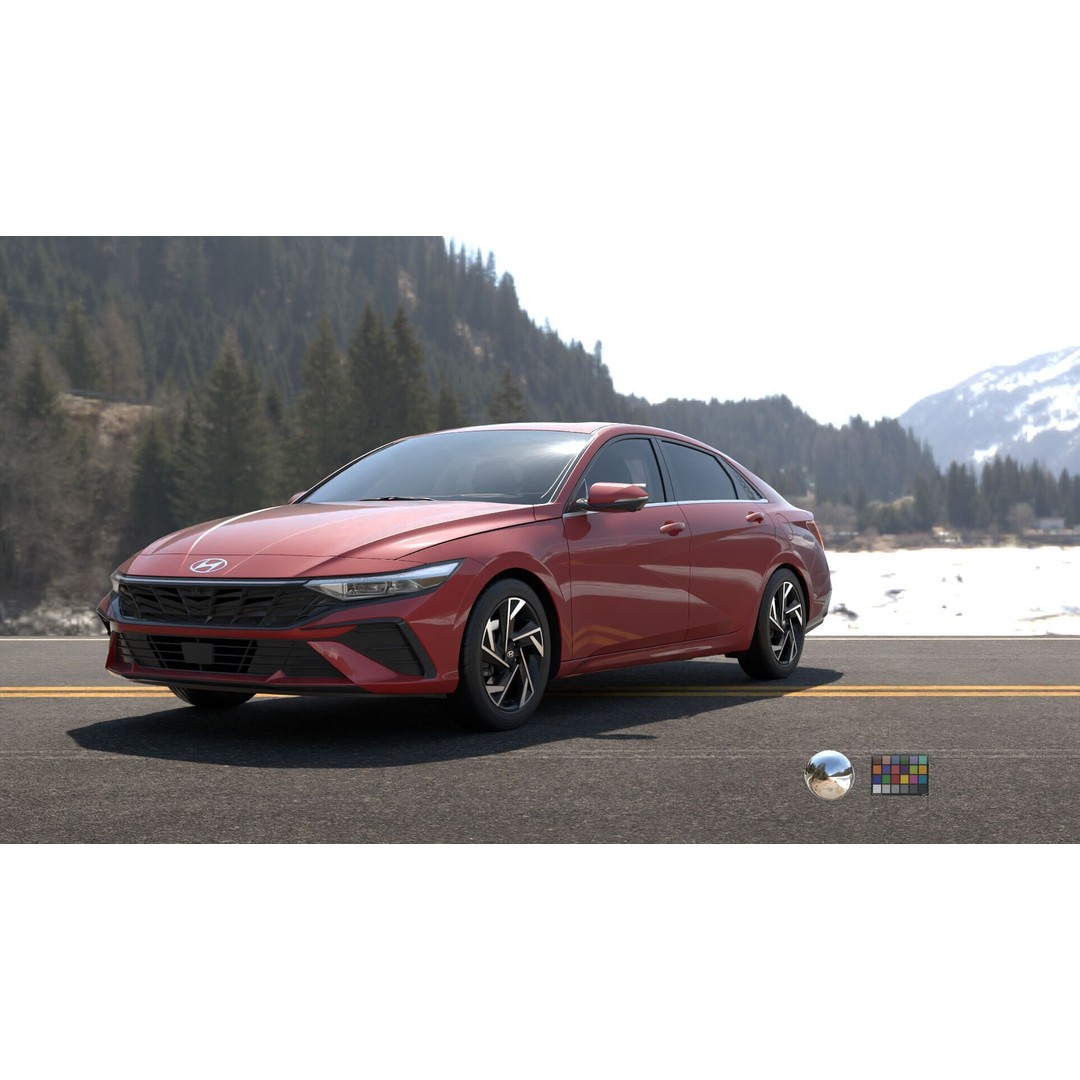 Hyundai Elantra 2024 3D Model – Detailed Game-Ready Asset, Vray & Redshift - View 7