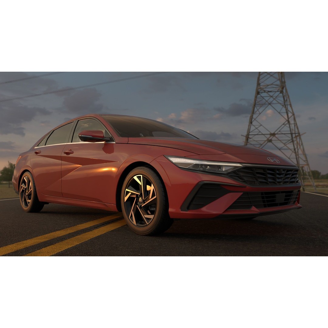 Hyundai Elantra 2024 3D Model – Detailed Game-Ready Asset, Vray & Redshift - View 8