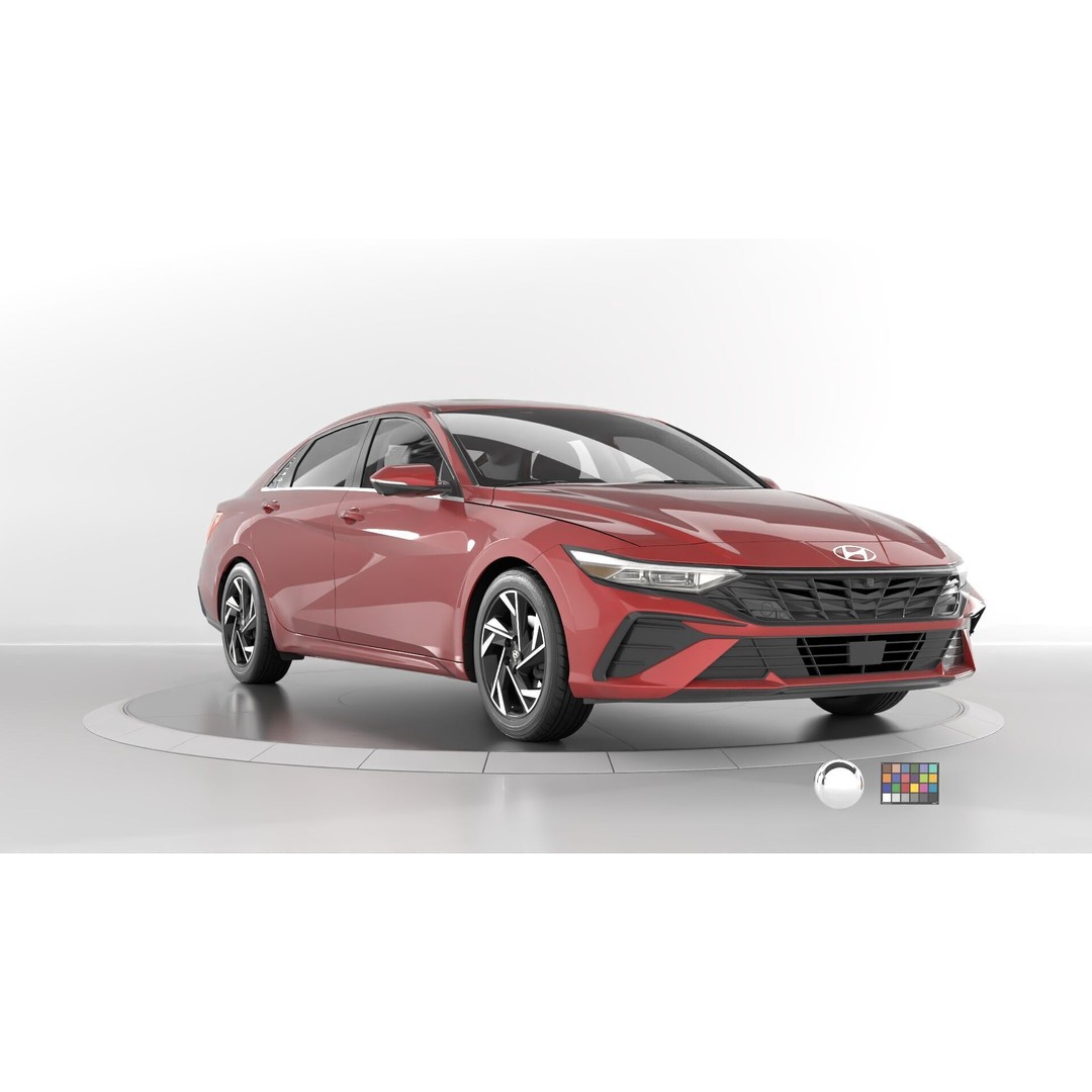 Hyundai Elantra 2024 3D Model – Detailed Game-Ready Asset, Vray & Redshift - View 9