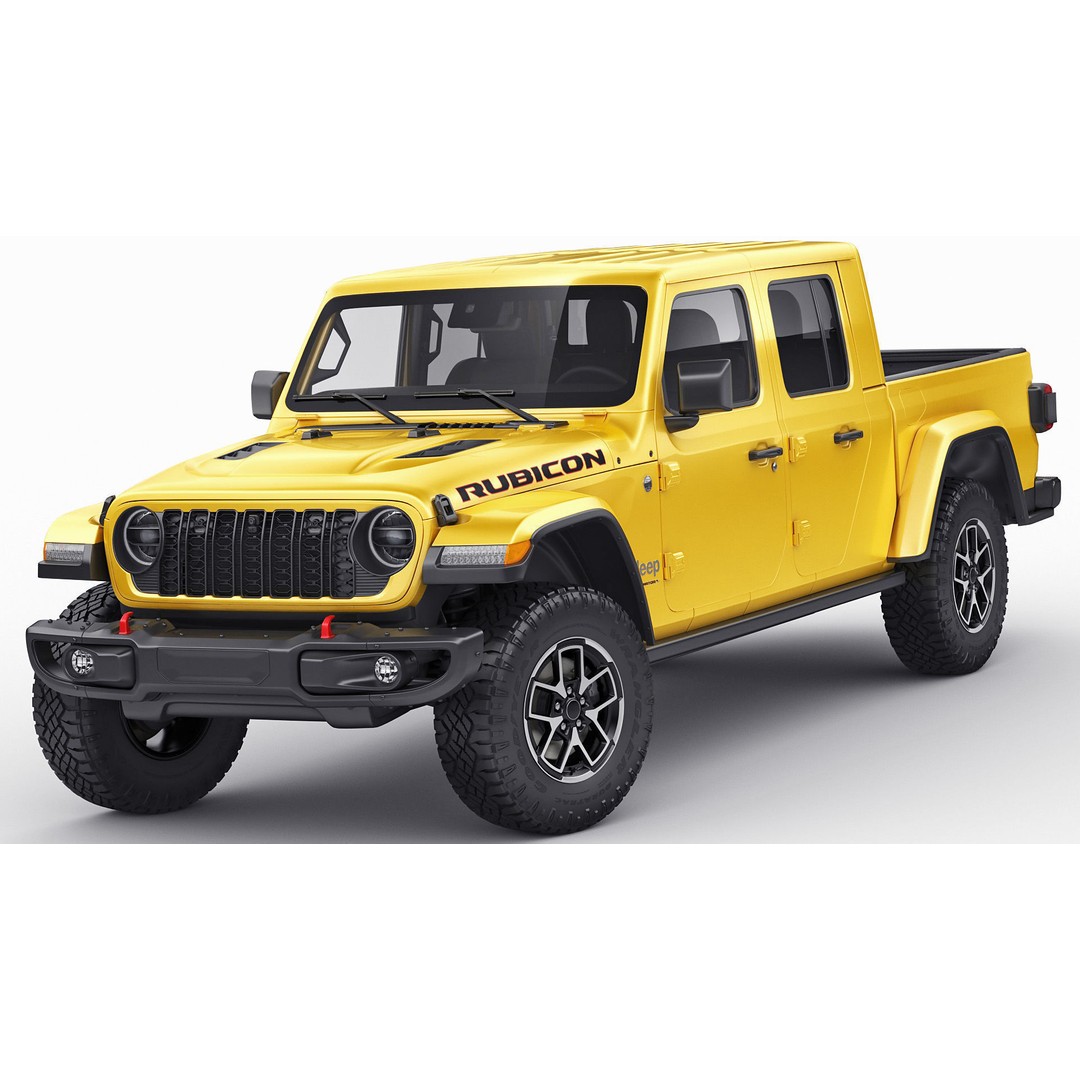 Jeep Gladiator 2024 3D Model – High Poly Game Asset, FBX, OBJ, Blender - View 3