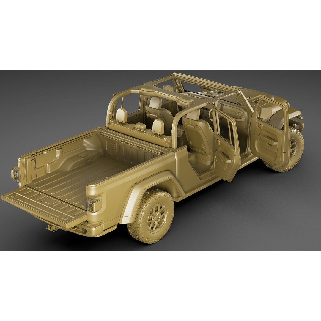 Jeep Gladiator 2024 3D Model – High Poly Game Asset, FBX, OBJ, Blender - View 34