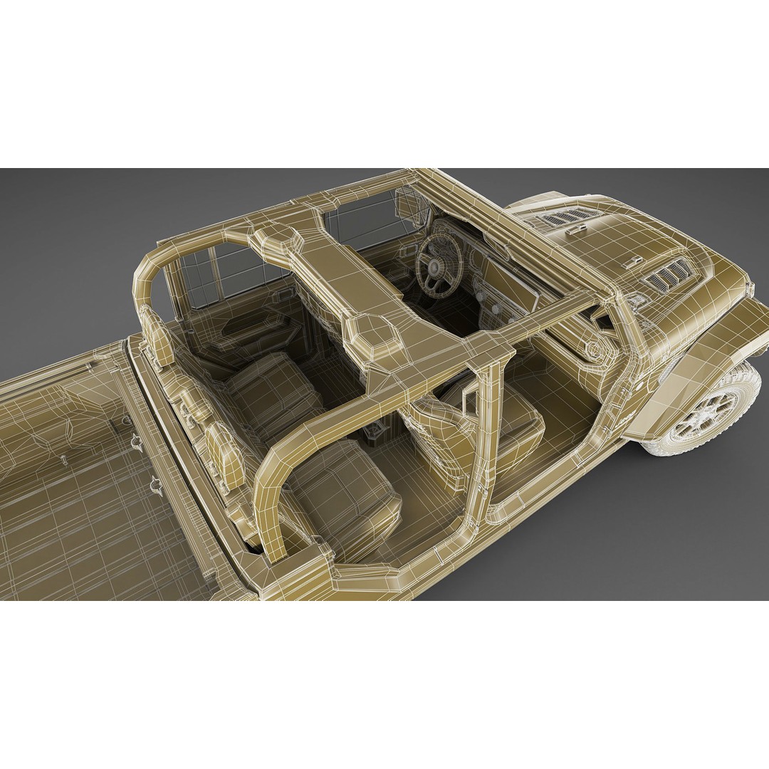 Jeep Gladiator 2024 3D Model – High Poly Game Asset, FBX, OBJ, Blender - View 37