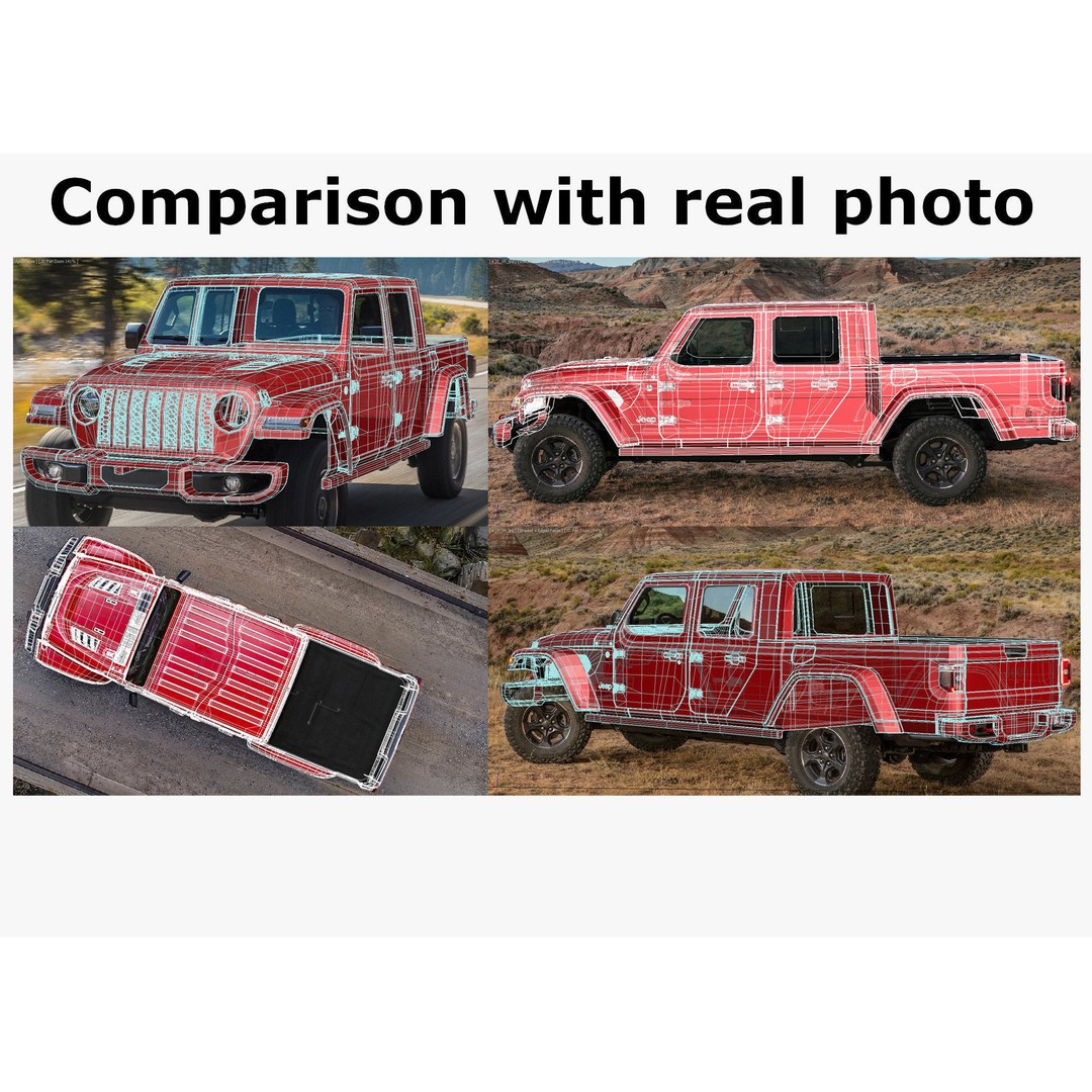 Jeep Gladiator 2024 3D Model – High Poly Game Asset, FBX, OBJ, Blender - View 38