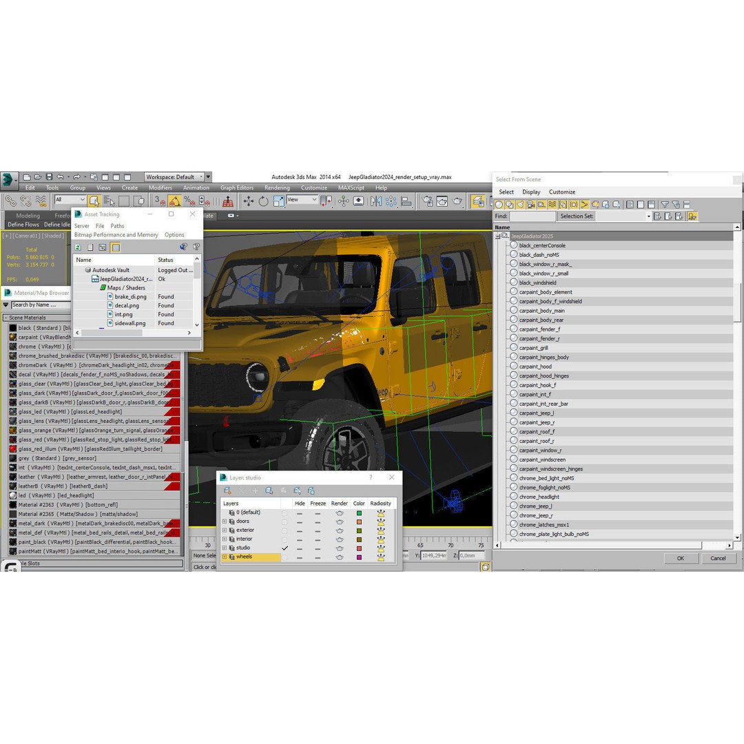 Jeep Gladiator 2024 3D Model – High Poly Game Asset, FBX, OBJ, Blender - View 39