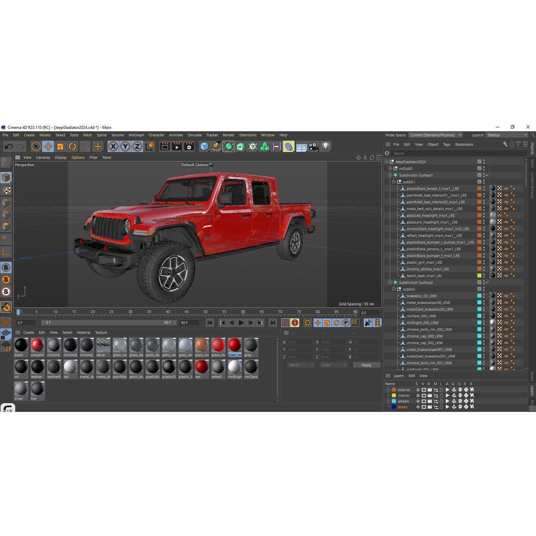 Jeep Gladiator 2024 3D Model – High Poly Game Asset, FBX, OBJ, Blender - View 40