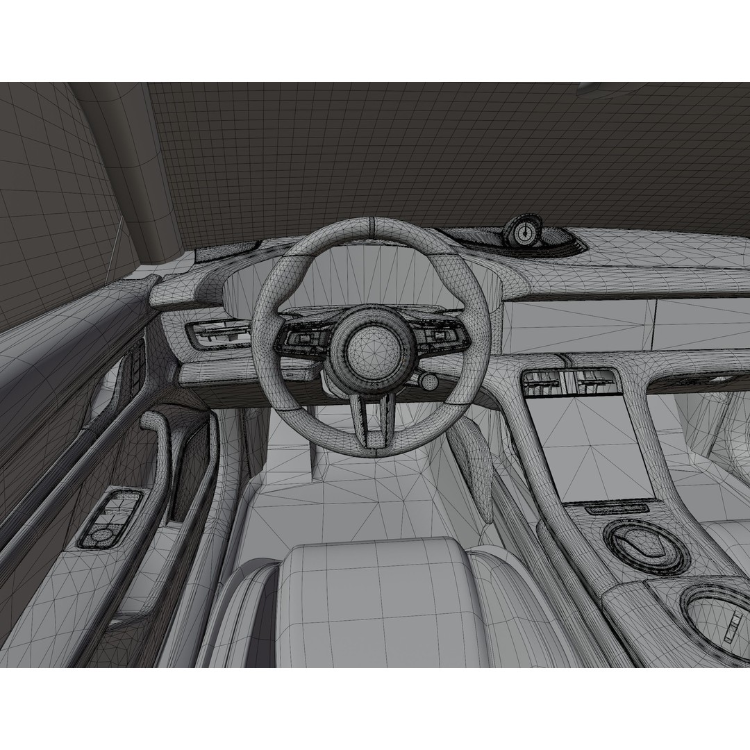 Porsche Taycan Turbo 3D Model – Modified Sport Car with Bodykit, Blender, FBX, OBJ