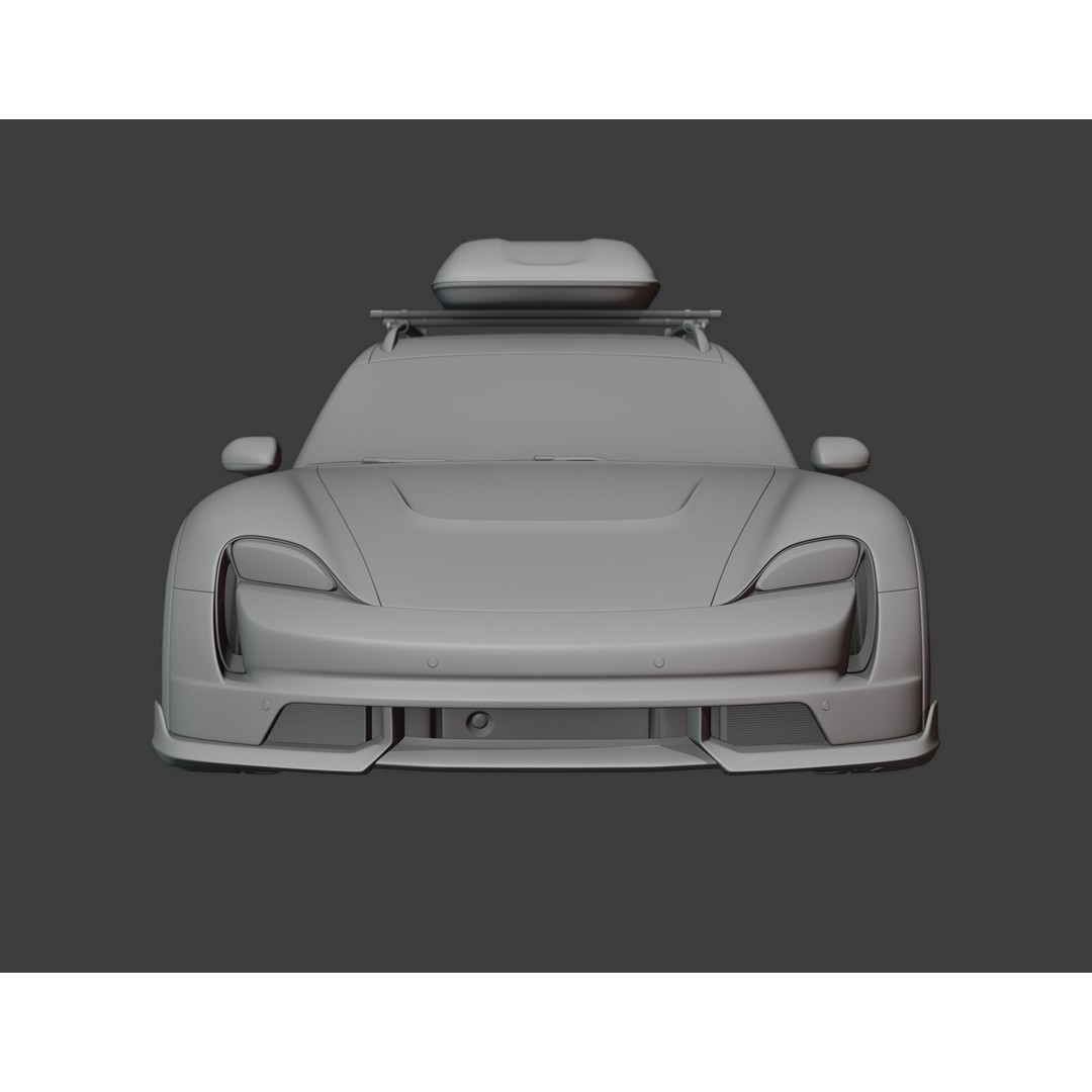 Porsche Taycan Turbo 3D Model – Modified Sport Car with Bodykit, Blender, FBX, OBJ - View 17