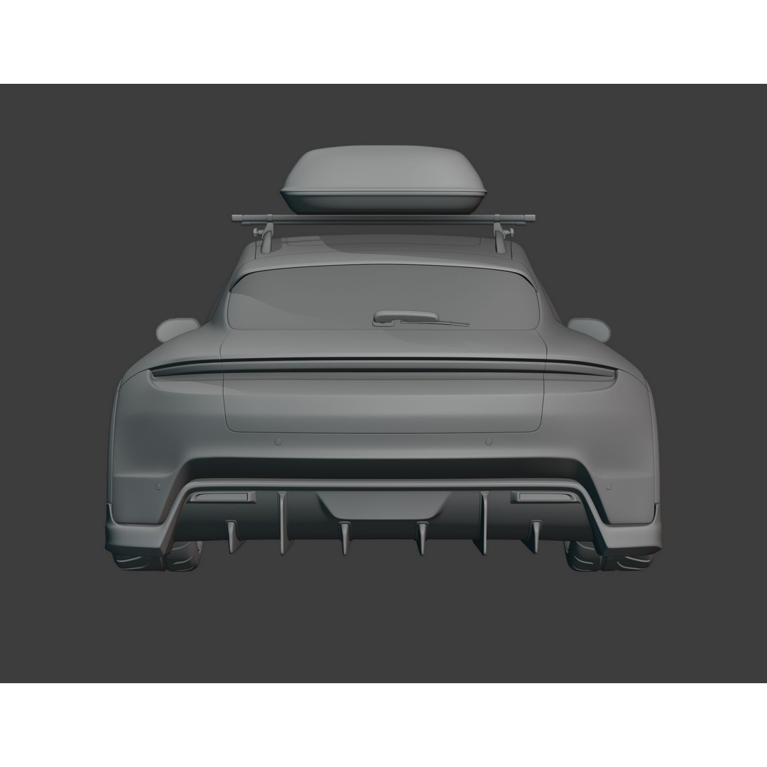 Porsche Taycan Turbo 3D Model – Modified Sport Car with Bodykit, Blender, FBX, OBJ - View 18
