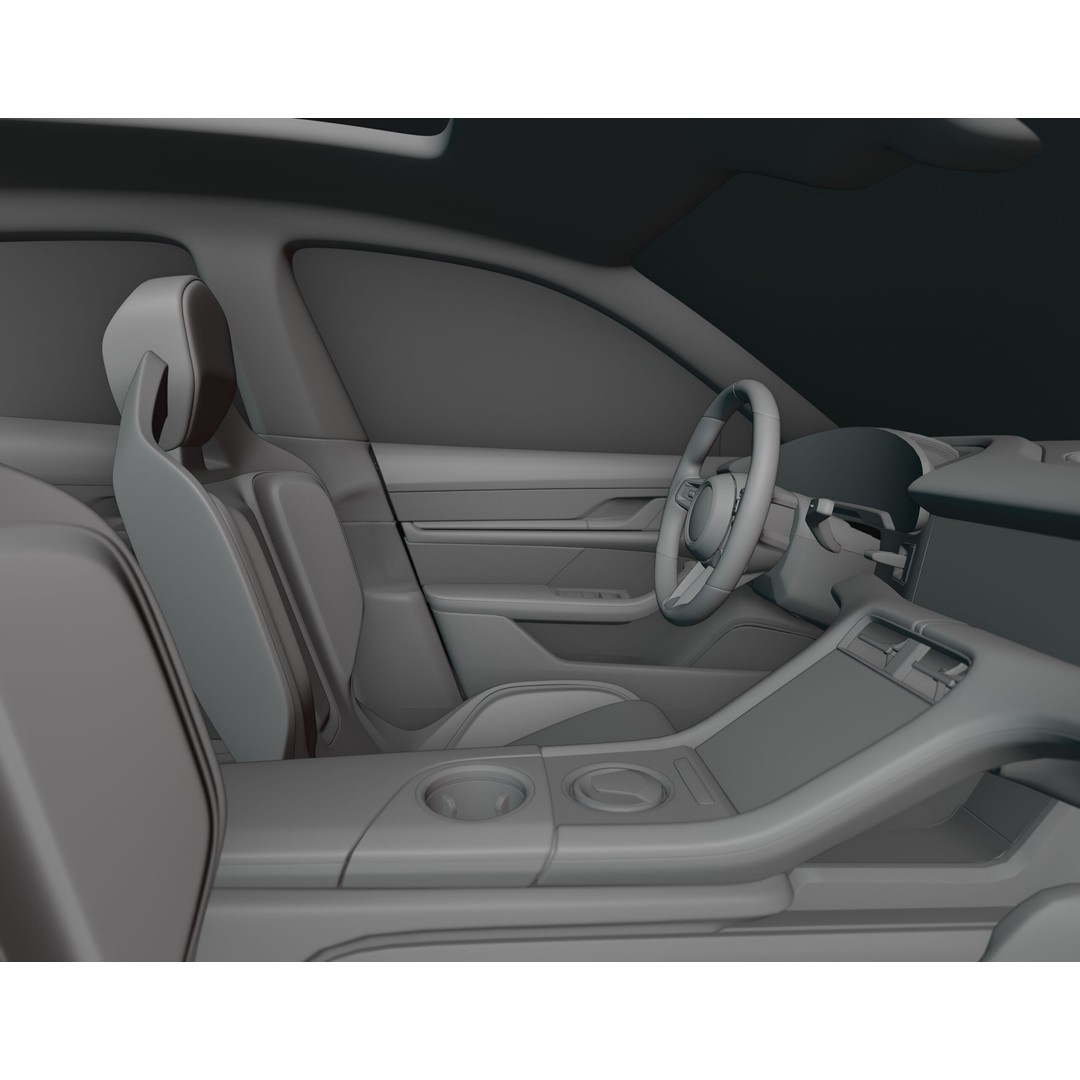 Porsche Taycan Turbo 3D Model – Modified Sport Car with Bodykit, Blender, FBX, OBJ - View 21