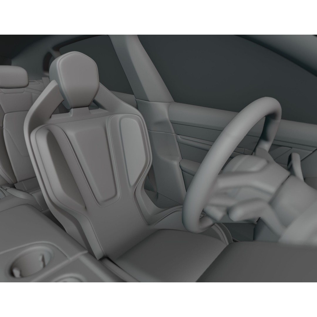 Porsche Taycan Turbo 3D Model – Modified Sport Car with Bodykit, Blender, FBX, OBJ - View 22