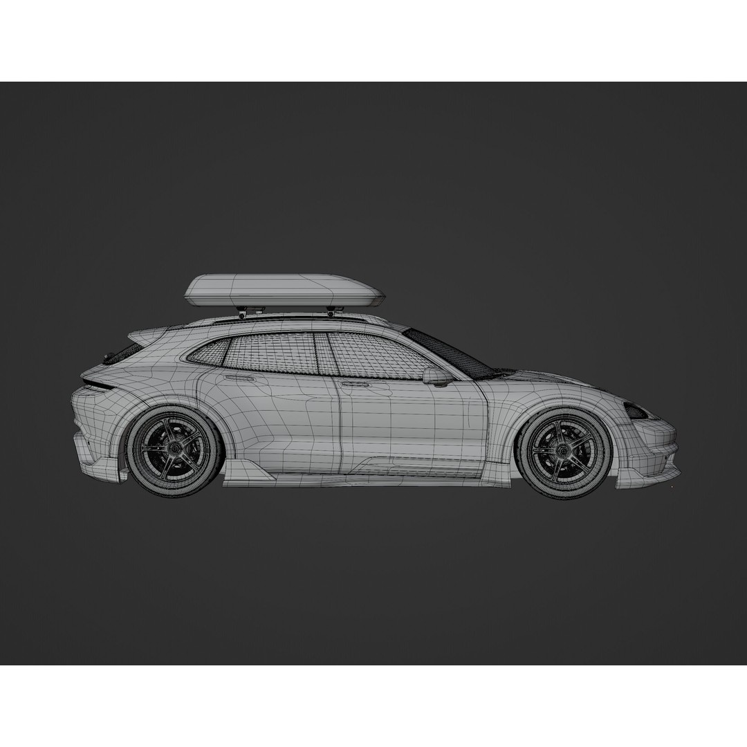 Porsche Taycan Turbo 3D Model – Modified Sport Car with Bodykit, Blender, FBX, OBJ - View 26