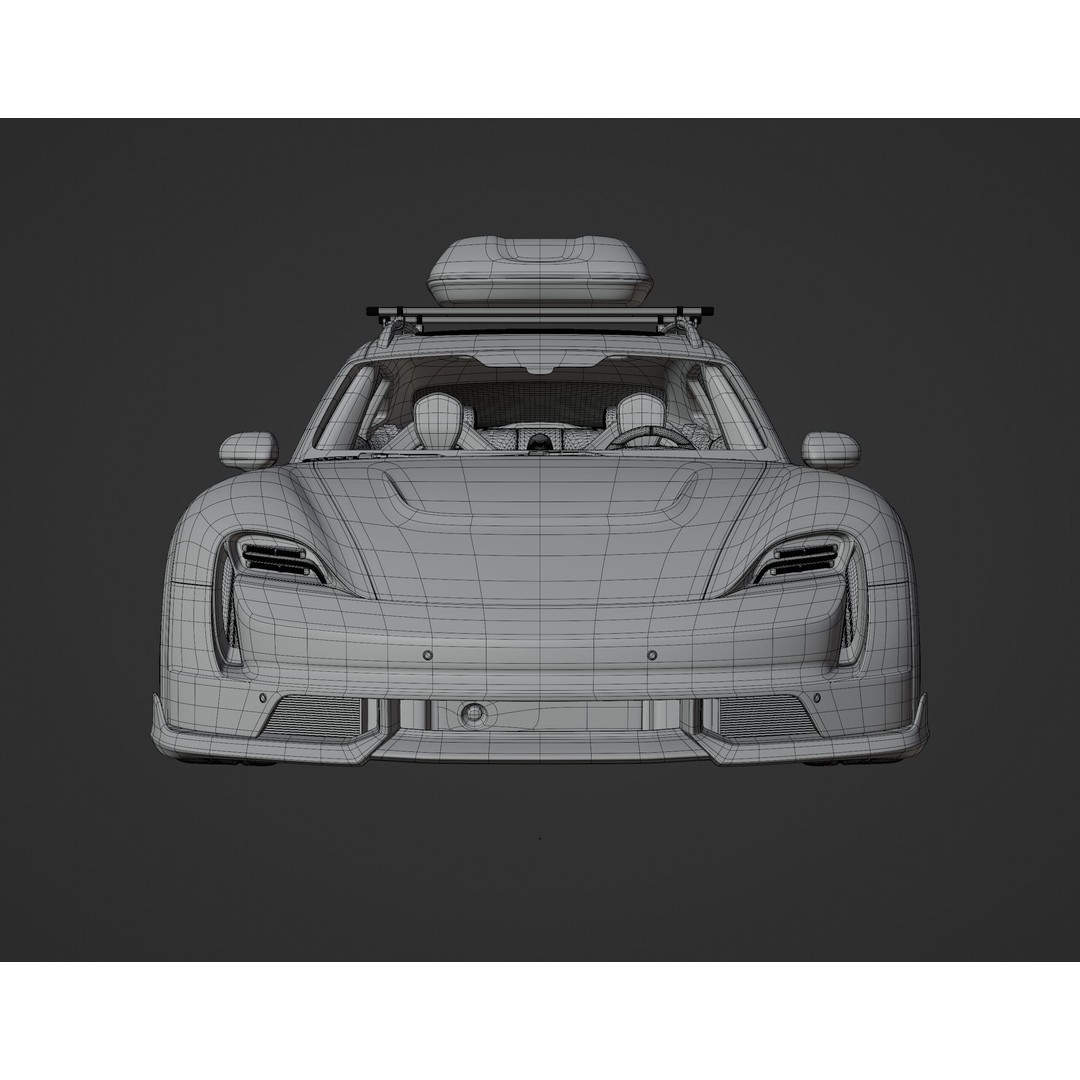 Porsche Taycan Turbo 3D Model – Modified Sport Car with Bodykit, Blender, FBX, OBJ - View 27