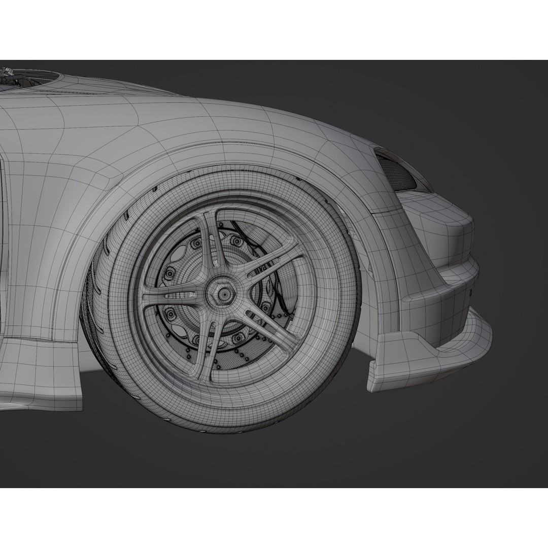 Porsche Taycan Turbo 3D Model – Modified Sport Car with Bodykit, Blender, FBX, OBJ - View 29