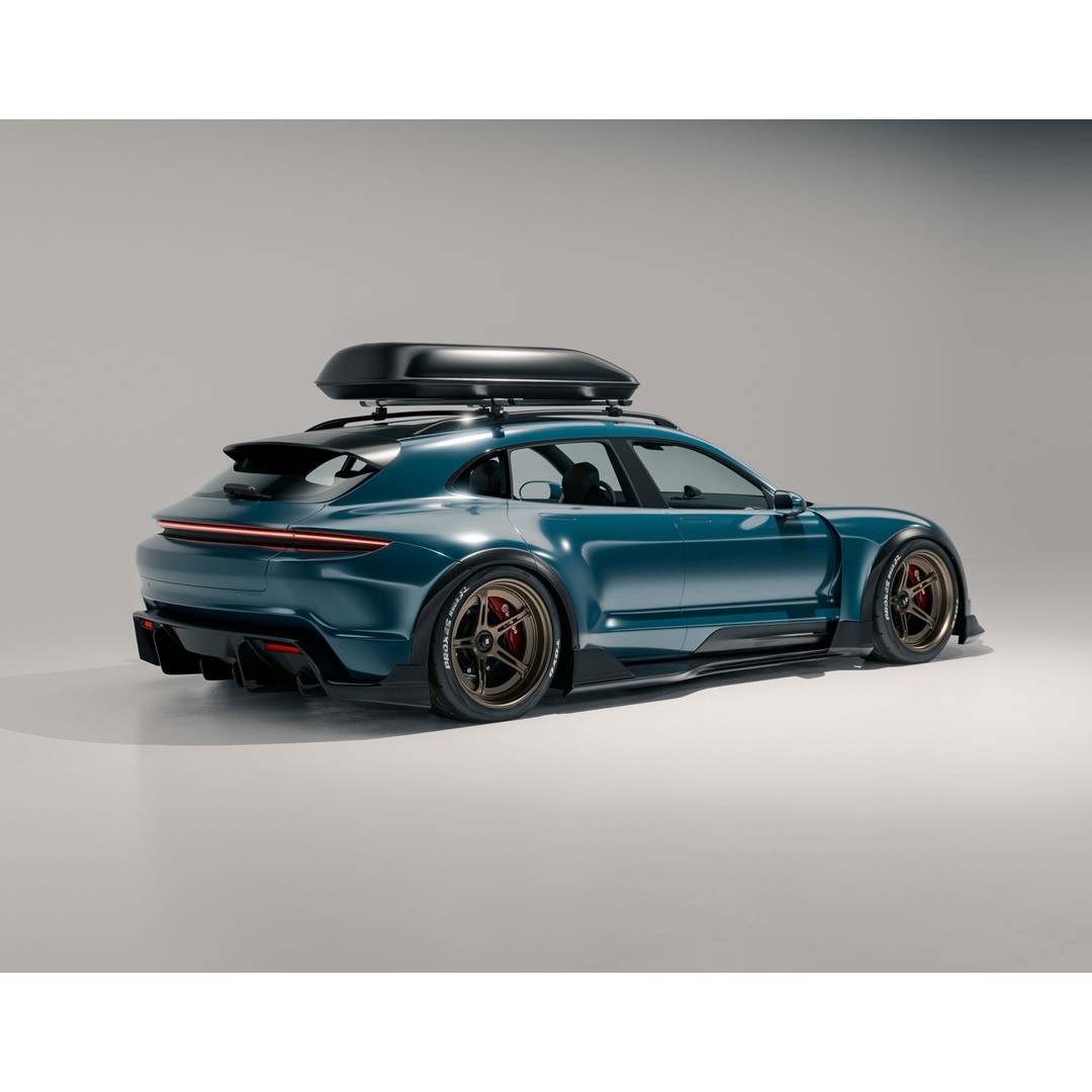 Porsche Taycan Turbo 3D Model – Modified Sport Car with Bodykit, Blender, FBX, OBJ - View 3