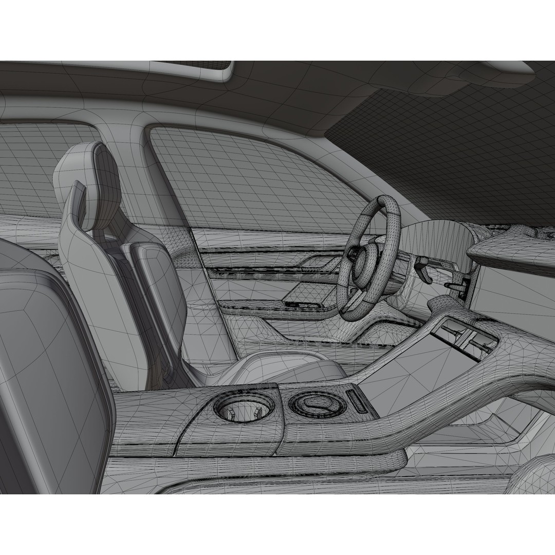 Porsche Taycan Turbo 3D Model – Modified Sport Car with Bodykit, Blender, FBX, OBJ - View 30