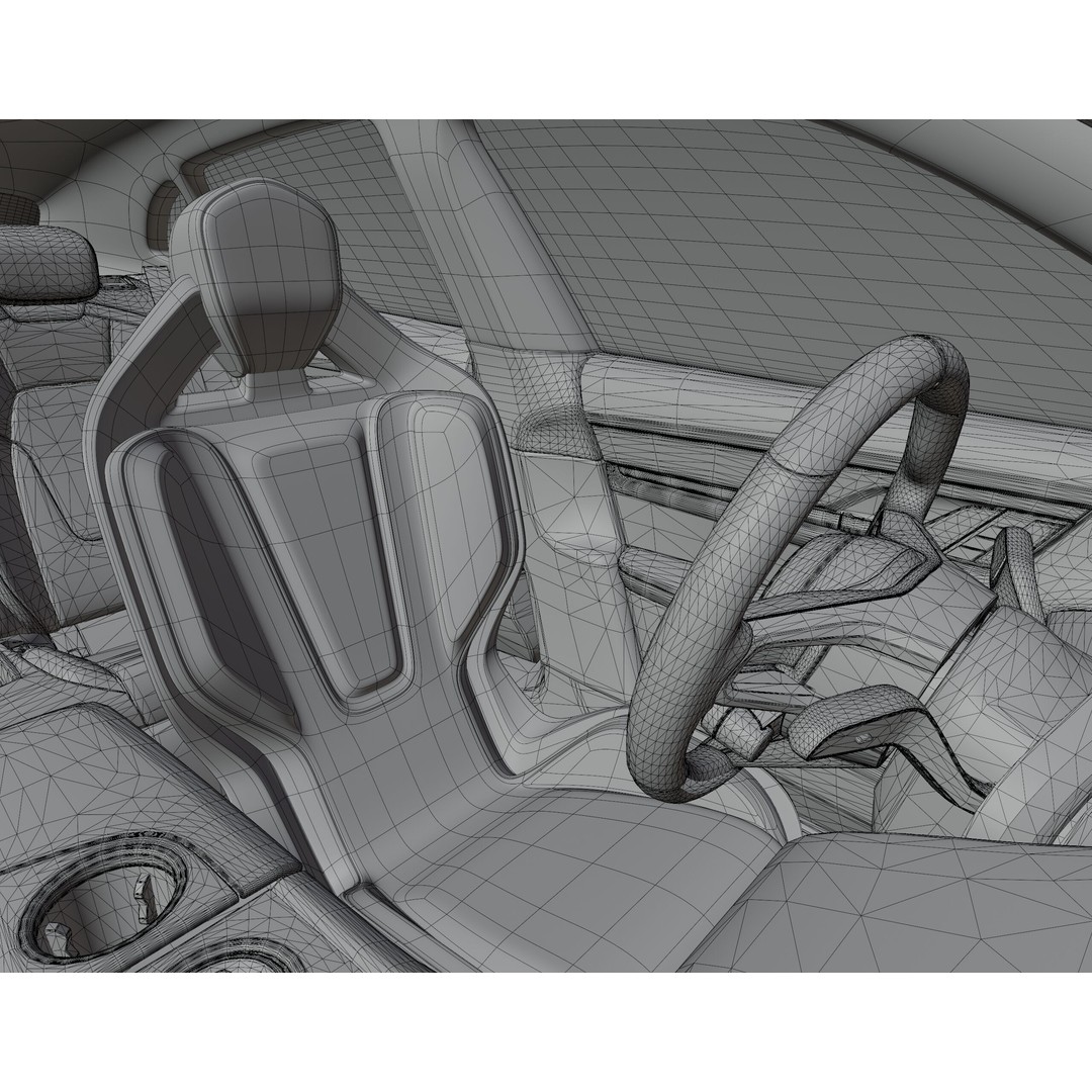 Porsche Taycan Turbo 3D Model – Modified Sport Car with Bodykit, Blender, FBX, OBJ - View 31