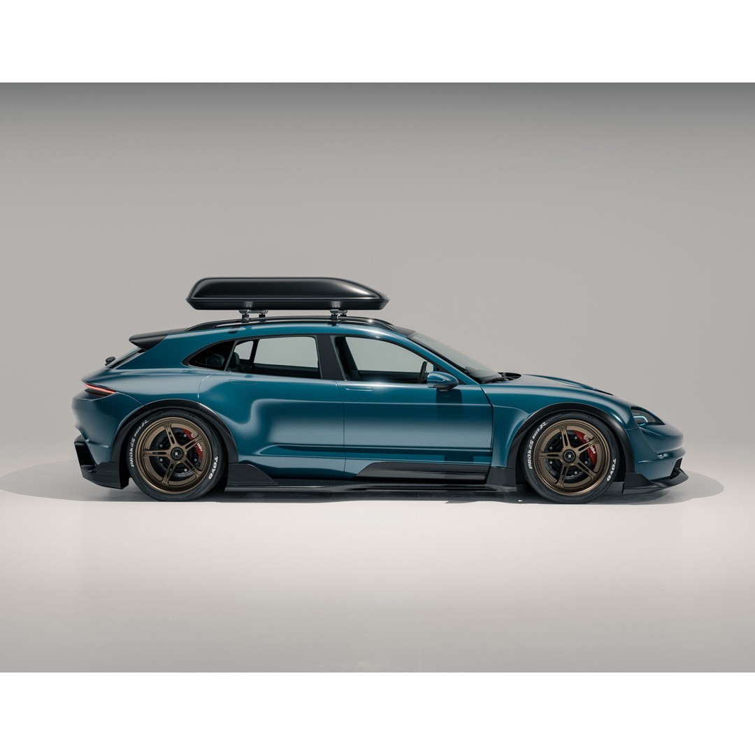 Porsche Taycan Turbo 3D Model – Modified Sport Car with Bodykit, Blender, FBX, OBJ - View 4
