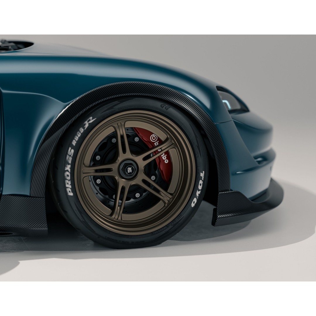 Porsche Taycan Turbo 3D Model – Modified Sport Car with Bodykit, Blender, FBX, OBJ - View 7