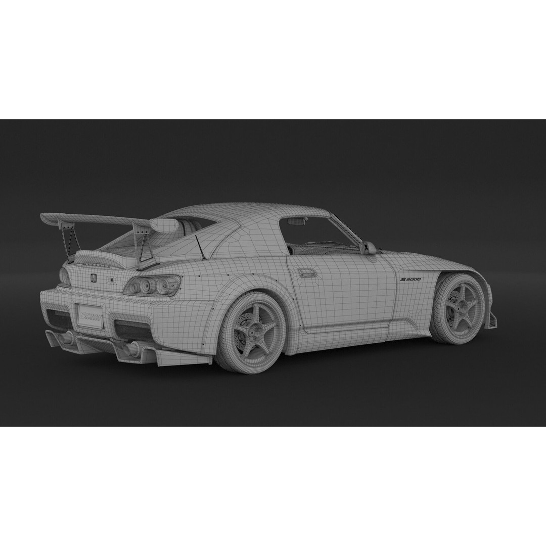 Honda S2000 Spoon Sports 3D Model – High Poly Game Asset, FBX, OBJ - View 10