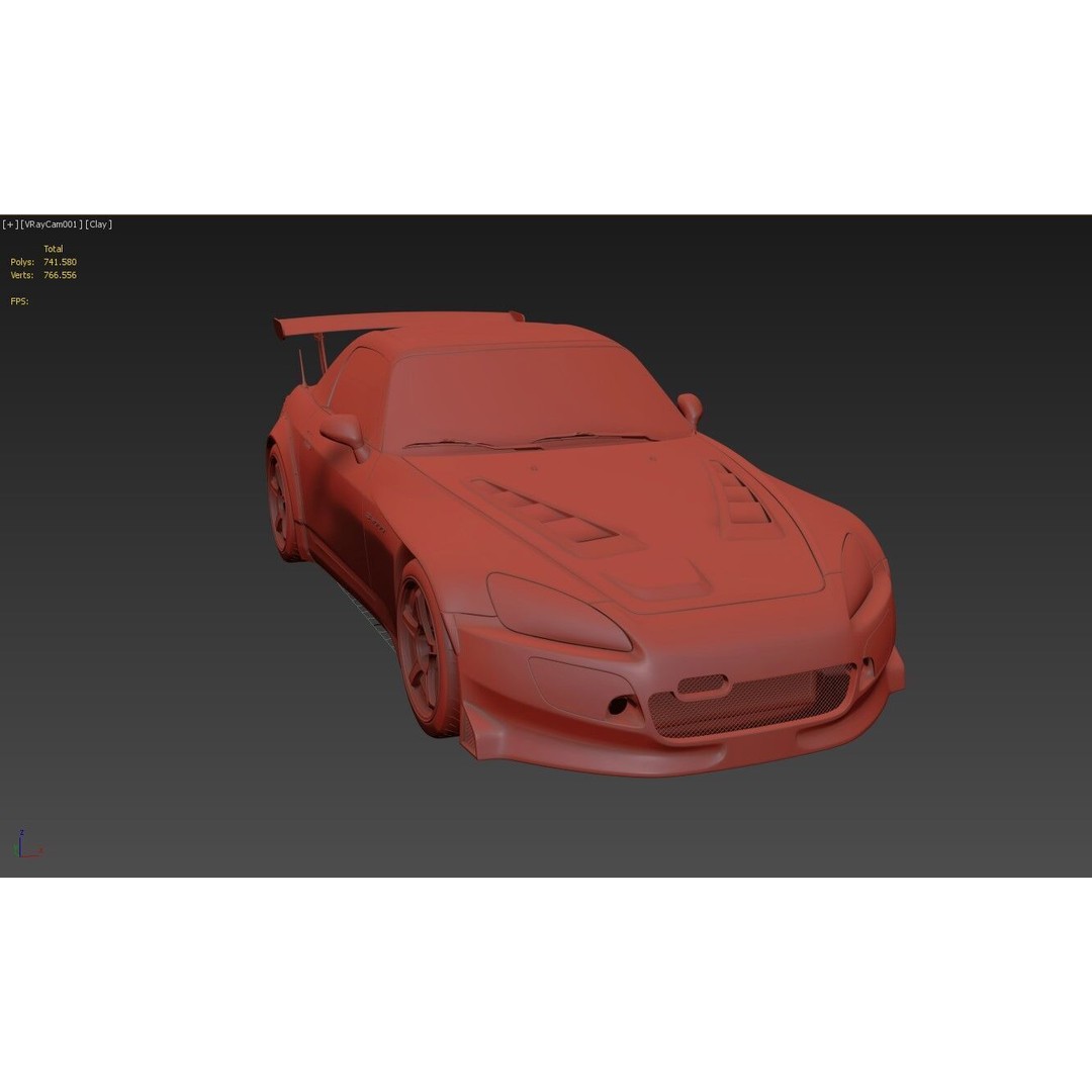 Honda S2000 Spoon Sports 3D Model – High Poly Game Asset, FBX, OBJ - View 12